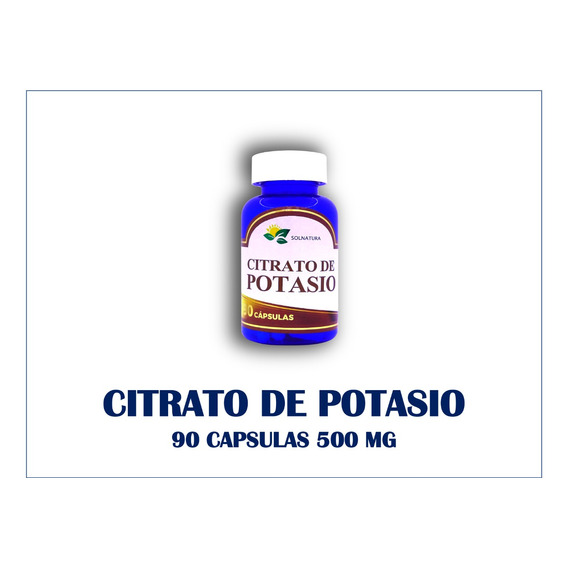 Citrato De Potasio 90 Cápsulas De 500 100% Natural