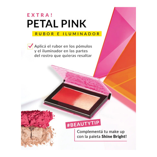 Rubor Avon Viva la Pink Rubor e Iluminador paleta tono petal pink
