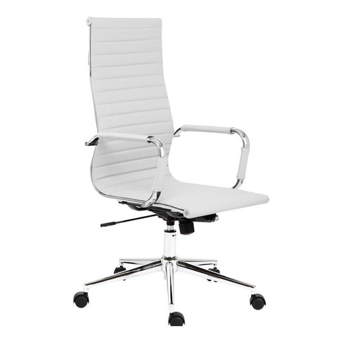 Silla de escritorio Koa OFI210 ergonómica  blanca con tapizado de cuero sintético