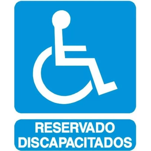 Cartel Plástico Reserva Para Discapacitados Tamaño 22 Cm Por 26. Indicando La Accesibilidad En Espacios Públicos Y Comerciales, Cumpliendo Con Los Estándares De Inclusión Y Normativas De Accesibilidad