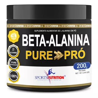 Beta Alanina 2000mg 100% Pura - Fórmula Exclusiva Com 100 Doses - Sports Nutrition - 200g