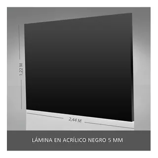 Lámina Acrílica Negra Completa 5mm 1.22 M X 2.44 M