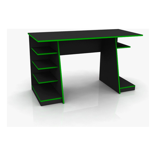 Escritorio gamer Muebles Gacela 734220 melamina de 120cm x 76cm x 55cm negro y verde