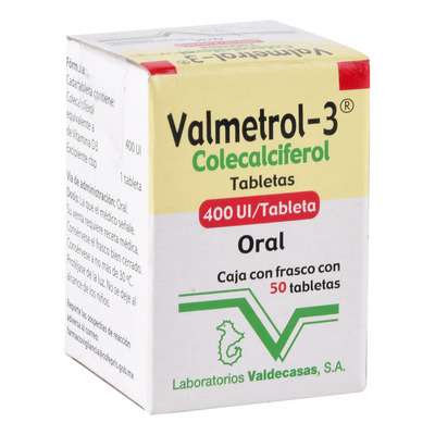 Valmetrol-3 Tableta 400 U.i., 50 Tabletas