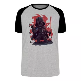 Camiseta Blusa Plus Size Mini Darth Vader Vilão Star Wars