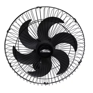 Ventilador Parede 50cm Turbão 6 Pás Oscilante Preto Cor Das Pás Prata Diâmetro 50 Cm Material Das Pás Plástico 110v/220v