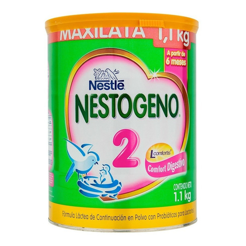 Leche de fórmula en polvo Nestlé Nestogeno 2 en lata de 1.1kg - 6  a 12 meses