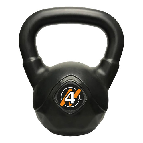 Pesa Rusa O Kettlebell 4 Kg Pvc Funcional Crossfit Color Negro