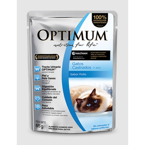 Caja Pouch Optimum Gato Castrado X 12 U X 85 G C/u.