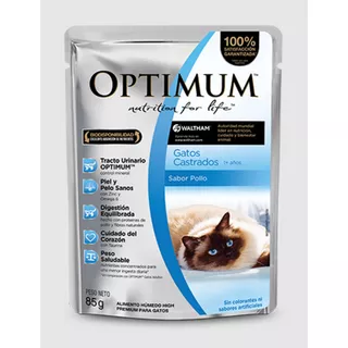 Caja Pouch Optimum Gato Castrado X 12 U X 85 G C/u.