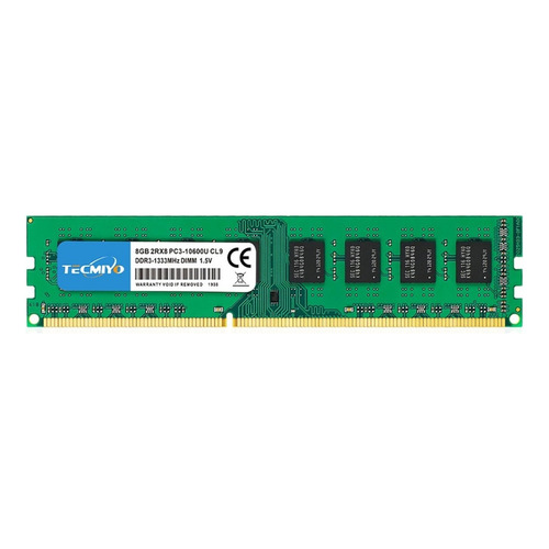 Memoria RAM gamer color verde 8GB 1x8GB Tecmiyo PC3-10600U