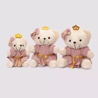 Trio Para Nicho Ursa Princesa Rosa  3 Peças