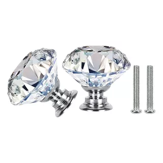15 Pcs Perillas Jaladeras De Cristal En Forma De Diamante