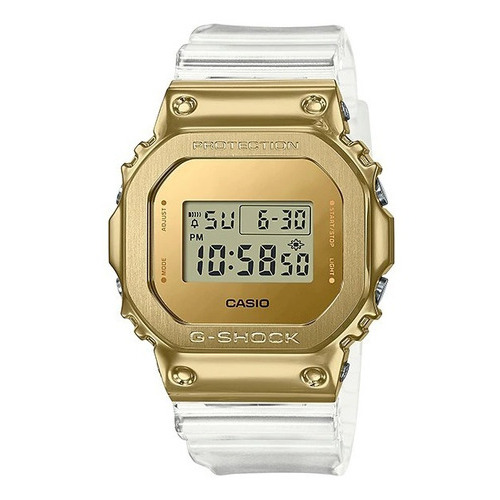 Reloj Casio G-shock Digital Resina/acero Skeleton Hombre Color de la correa Transparente Color del bisel Dorado Color del fondo Dorado