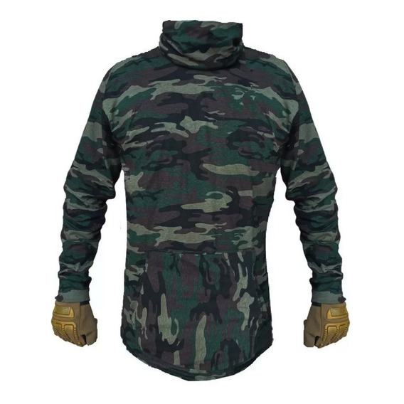 Playera Ligera Cubre Rostro Anti Sol Fresca Manga Larga Camo