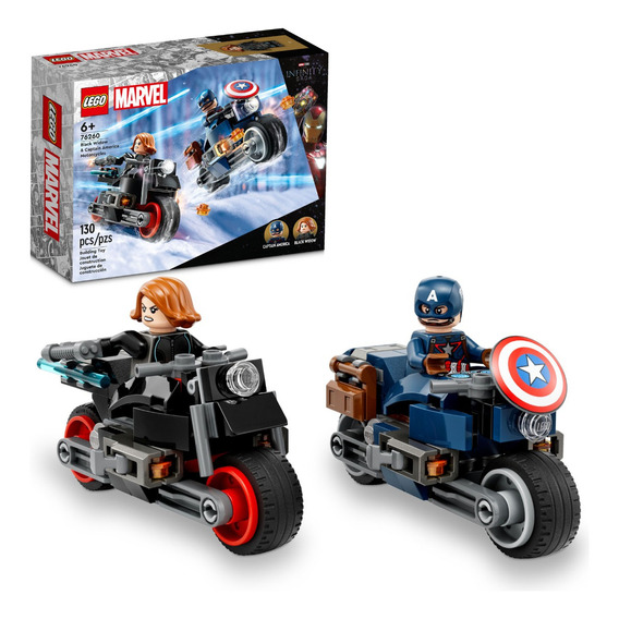 Kit Lego Super Heroes 76260 Motos Blackw Y Capamérica 130pz Cantidad de piezas 130