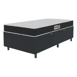 Cama Box Baú Colchão Solteiro D20 Malibu 78cm Preto Hellen no Mercado Livre com oferta e cupom de desconto