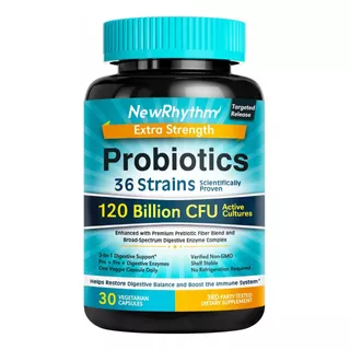 Suplemento Em Cápsula Newrhythm  Probioticos 120 Billones Cfu Probióticos Probioticos 120 Billones Cfu Em Pote 30 Un