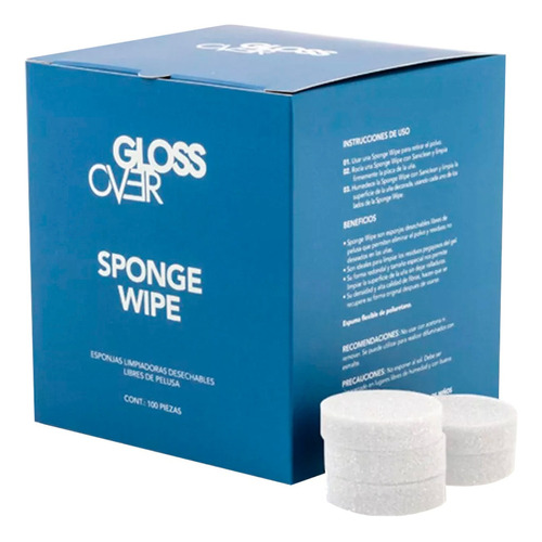 Sponge Wipe Esponjas Limpiadoras Uñas Sin Pelusa Gloss Over