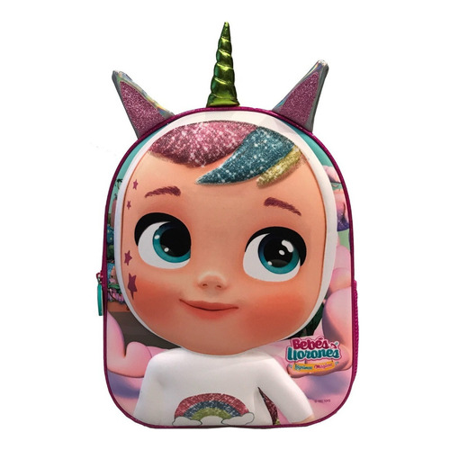 Mochila 3d Niñas Cry Babies Dreamy Bebe Llorones Unicornio Color Rosa