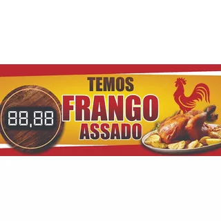 3 Faixas De Frango Assado P/ Divulgação - 120x50 Lona 