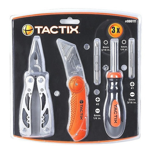 Kit Herramientas Tactix Pinza Alicate Cutter Destornillador