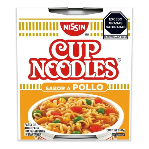 Nissin Cup Noodles Sabor Pollo Clásica Sopa Instantánea 64gr