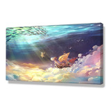 Cuadro Decorativo Anime Barco Nubes Mar One Piece 40x60cm