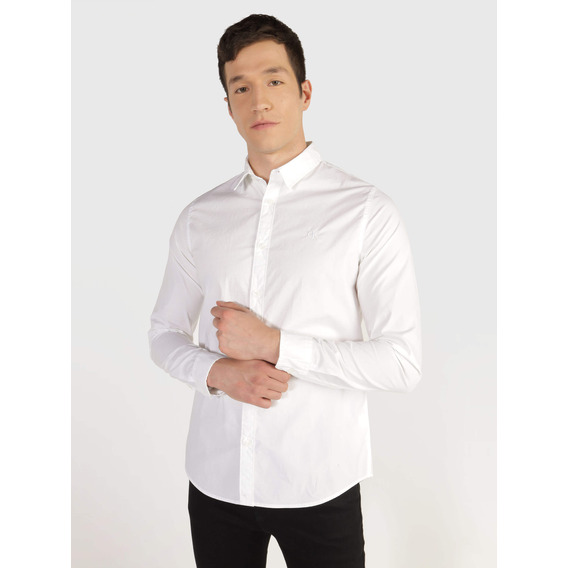 Camisa Blanca Con Monograma Calvin Klein De Hombre