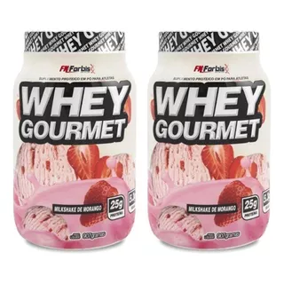 Kit 2 Whey Protein Gourmet Milk Shake De Morango 907g Origin