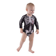Disfraz Pañalero De Esqueleto Para Bebe Halloween Divertido
