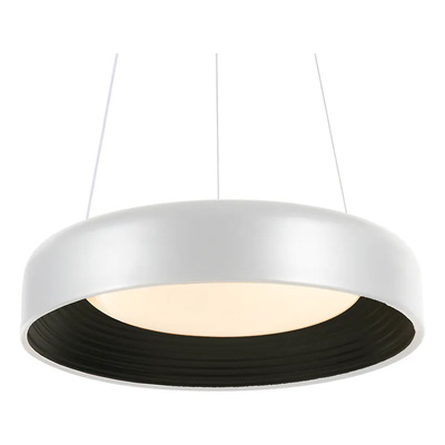 Colgante Led 72w Cct Blanco Int Madera Negro Ø40cm Blanco