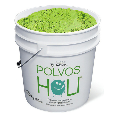 Cubeta Polvo Holi 5kg Frutal Olor Color Carreras Evento 1pz Color Verde manzana