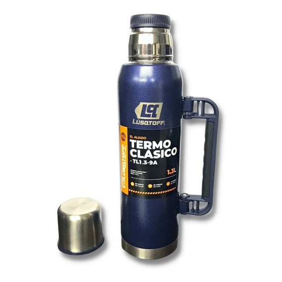 Termo Acero Inoxidable Lüsqtoff 1.3 Lt Azul Frio Calor Stan