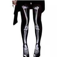 Pantimedia Media Hueso Esqueleto Hallowen Dark Disfraz Envio
