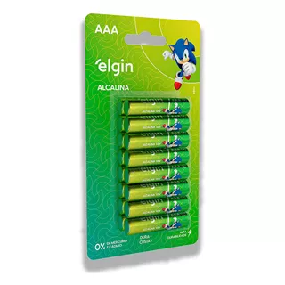 16 Pilhas Baterias Aaa Elgin Alcalina 3a Palito 1 Cartela