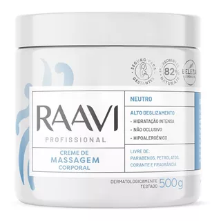 Creme De Massagem Neutro Corporal 500g Raavi Tipo De Embalagem Pote