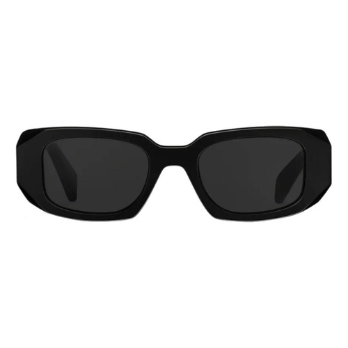 Anteojos de sol Prada Symbole SPR17W 49, diseño Retangular, color negro con marco de acetato color negro, lente gris botella de poliamida revestimento resistente, varilla black de acetato - SPR 17WS 1AB- 5S0 49