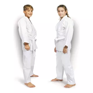 Judogi Aikido Kimono Traje Gabardina Niños + Cinto Blanco 