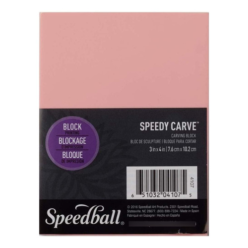 Goma De Grabado Linoleo Timbres Speedball 7.6x10.2 Cms Color del exterior Rosado