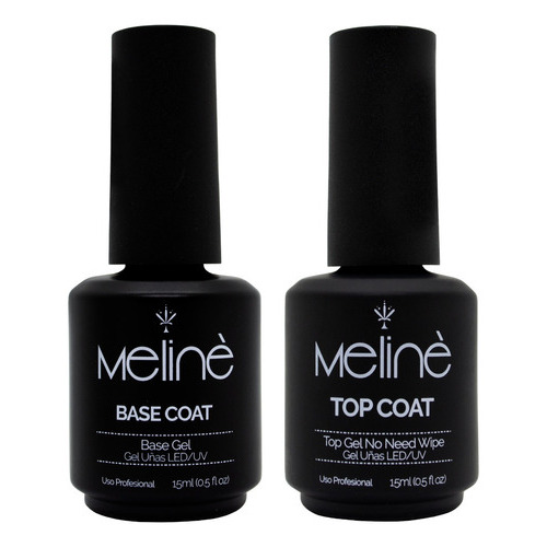 Meliné Base + Top Coat Esmalte Semipermanente Gel On Off 6c Color 1 Base Y 1 Top