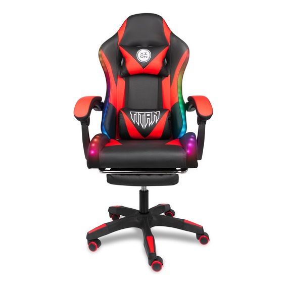 Silla Gamer Titán Rgb Ergonómica Con Masajeador Y Posapies