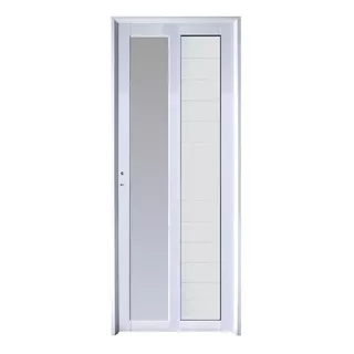 Puerta Aluminio 90x200 M520 Vidrio Lateral Abershop