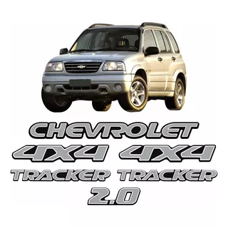 Jogo Adesivo Chevrolet Tracker 4x4 2.0 Resinado Trk01 Ck Cor Prata