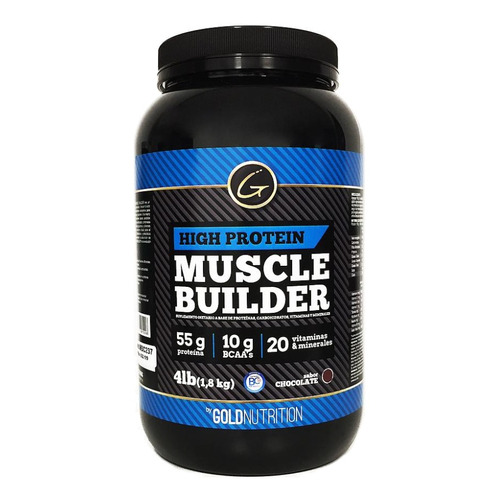 Suplemento en polvo Gold Nutrition  High Protein Muscle Builder carbohidratos sabor chocolate en pote de 1.82kg