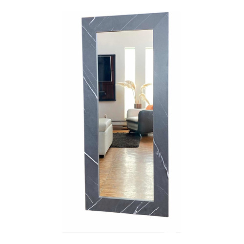 Espejo rectangular de pie Argoz Nogal de 150cm x 66cm marco gris oscuro