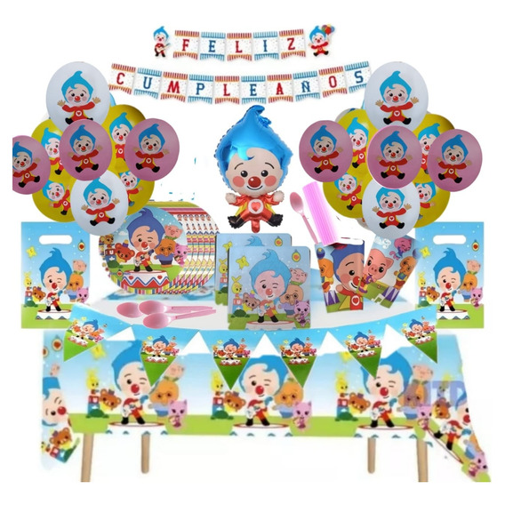 Pack Cotillon Decoración Plim Plim X10 Niños Globifiesta