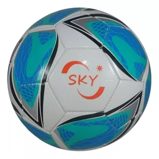 Bola De Futebol Couro Sintético Costurada Azul Bebe Infantil