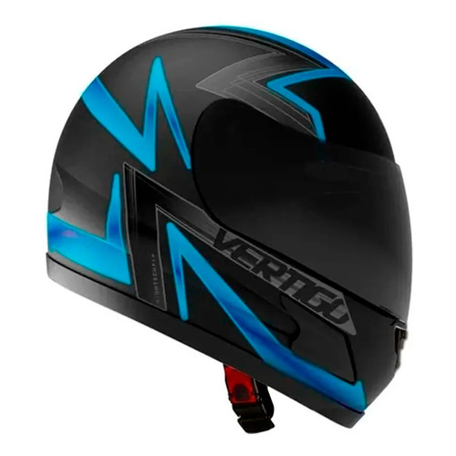 Casco Moto Integral Vertigo Hk7 Celeste Fluo Xl