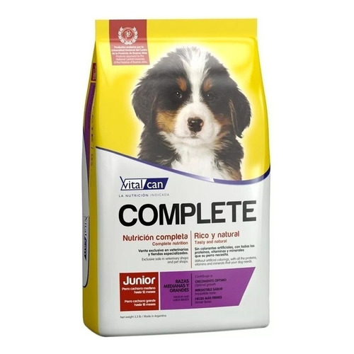 Alimento Vitalcan Complete para perro cachorro de raza mediana y grande sabor mix en bolsa de 1.5 kg